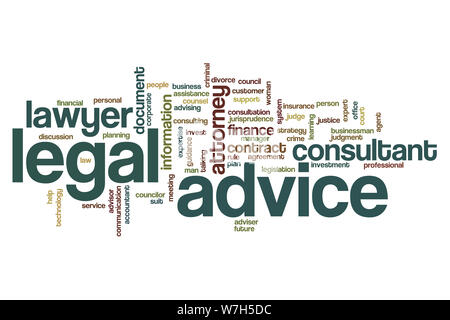 Legal advice word cloud concept Stock Photo