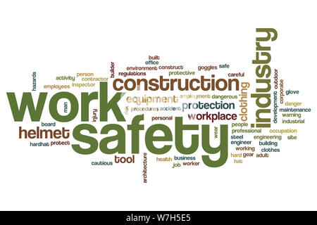 Work safety word cloud concept Stock Photo