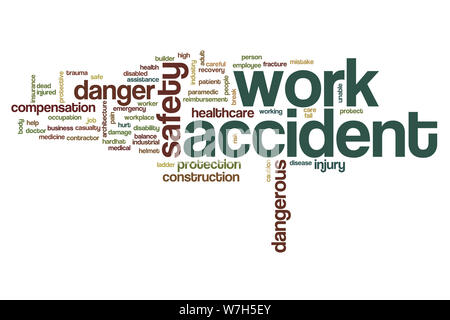Work accident word cloud concept Stock Photo