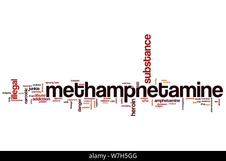 Methamphetamine word cloud concept Stock Photo