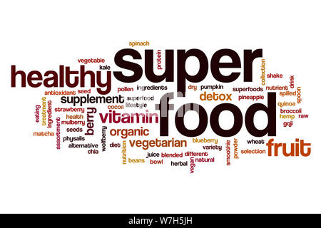 Super food word cloud concept Stock Photo