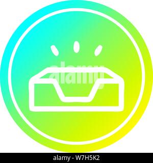 empty in tray circular icon with cool gradient finish Stock Vector ...