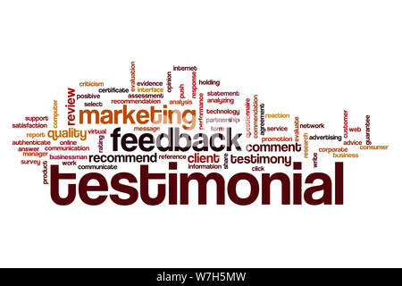 Testimonial word cloud concept Stock Photo