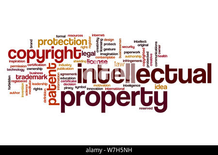 Intellectual property word cloud concept Stock Photo