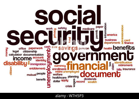 Social security word cloud concept Stock Photo