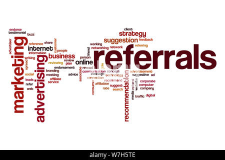 Referrals word cloud concept Stock Photo
