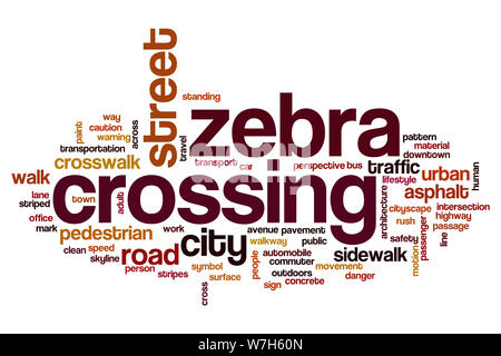 Zebra crossing word cloud concept Stock Photo