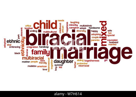 Biracial marriage word cloud concept Stock Photo