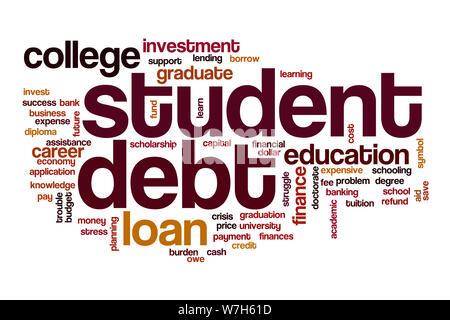 Student debt word cloud concept Stock Photo