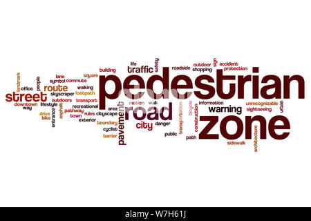 Pedestrian zone word cloud concept Stock Photo