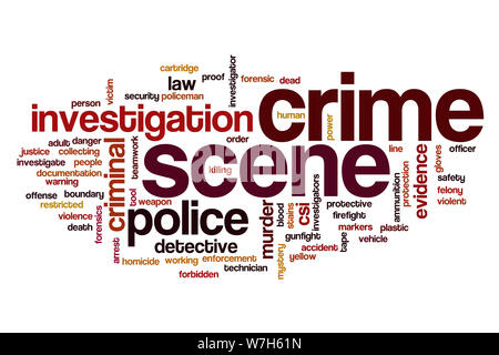 Crime scene word cloud concept Stock Photo