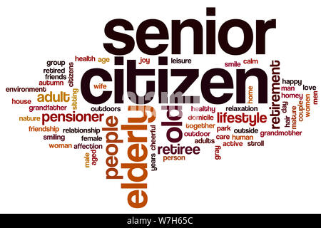 Senior citizen word cloud concept Stock Photo