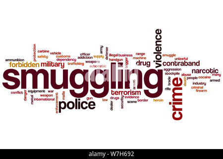 Smuggling word cloud concept Stock Photo
