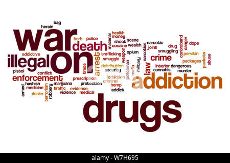 War on drugs word cloud concept Stock Photo