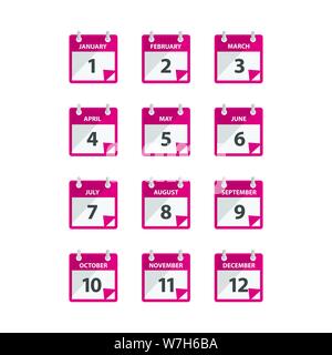 A month Calendar icon vector in modern flat style for web, graphic and mobile design. Calendar icon vector isolated on white background. Calendar icon Stock Vector