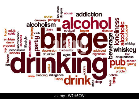 Binge drinking word cloud concept Stock Photo