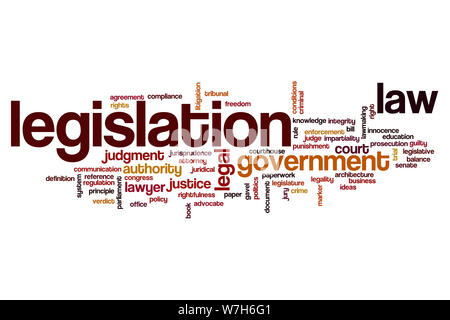 Legislation word cloud concept Stock Photo