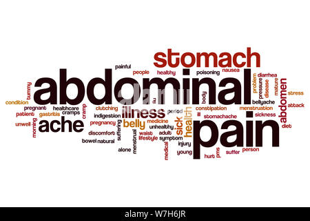 Abdominal pain word cloud concept Stock Photo