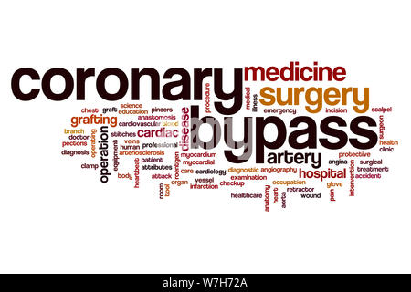 Coronary bypass word cloud concept Stock Photo