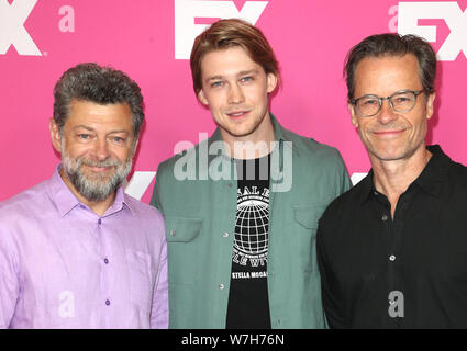 Beverly Hills, Ca. 6th Aug, 2019. Andy Serkis, Joe Alwyn and Guy Pearce at the FX Networks Starwalk TCA at the The Beverly Hilton in Beverly Hills, California on August 6, 2019. Credit: Faye Sadou/Media Punch/Alamy Live News Stock Photo