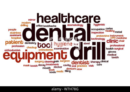 Dental drill word cloud concept Stock Photo