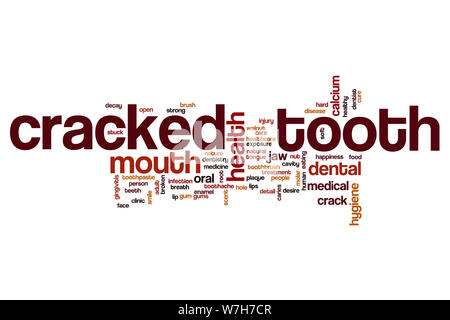 Cracked tooth word cloud concept Stock Photo