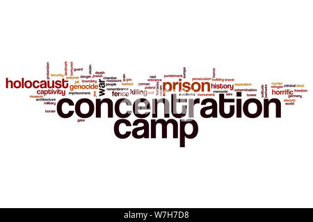 Concentration camp word cloud concept Stock Photo