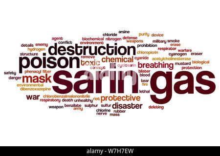Sarin gas word cloud concept Stock Photo