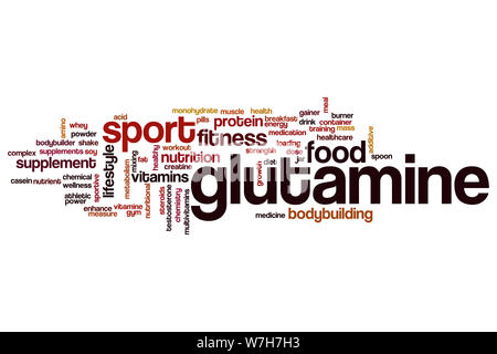 Glutamine word cloud concept Stock Photo