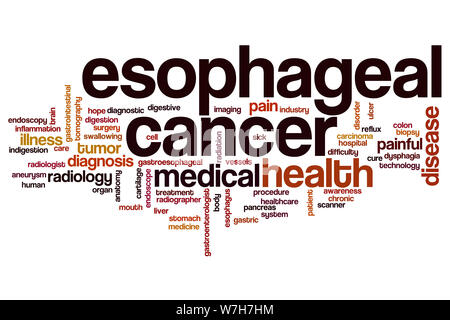 Esophageal cancer word cloud concept Stock Photo