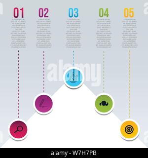Presentation business infographic template with options or steps vector design template illustration Stock Vector