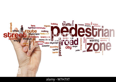 Pedestrian zone word cloud concept Stock Photo