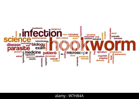 Hookworm word cloud concept Stock Photo