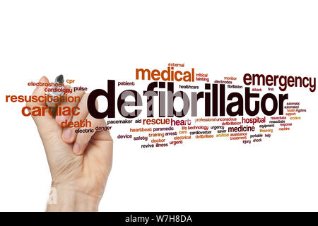 Defibrillator word cloud concept Stock Photo