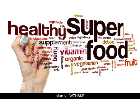 Super food word cloud concept Stock Photo