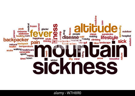 Mountain sickness word cloud concept Stock Photo