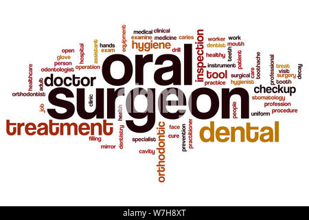 Oral surgeon word cloud concept Stock Photo