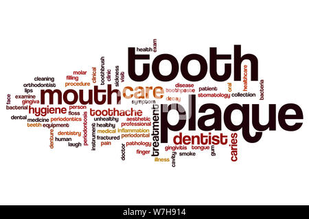 Tooth plaque word cloud concept Stock Photo