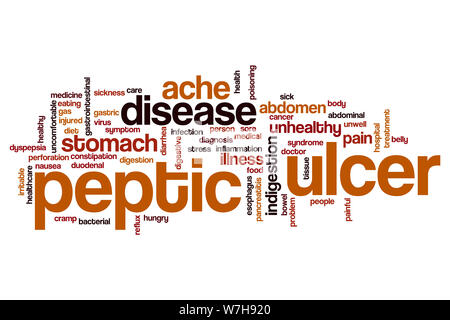 Peptic ulcer word cloud concept Stock Photo