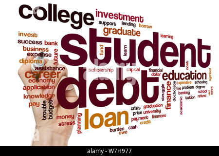 Student debt word cloud concept Stock Photo