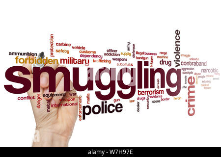 Smuggling word cloud concept Stock Photo