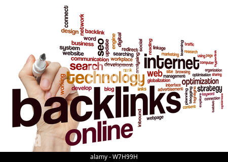Backlinks word cloud Stock Photo