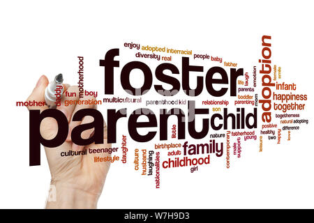 Foster parent word cloud concept Stock Photo