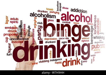Binge drinking word cloud concept Stock Photo