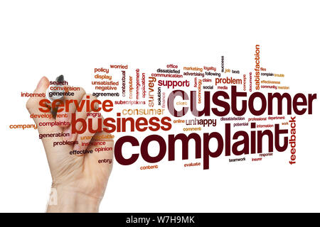 Customer complaint word cloud Stock Photo