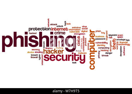 Phishing word cloud concept Stock Photo