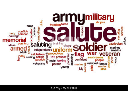 Salute word cloud concept Stock Photo