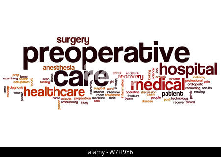 Preoperative care word cloud concept Stock Photo