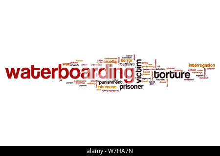 Waterboarding word cloud concept Stock Photo