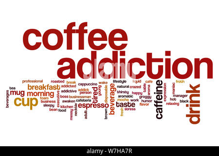 Coffee addiction word cloud concept Stock Photo